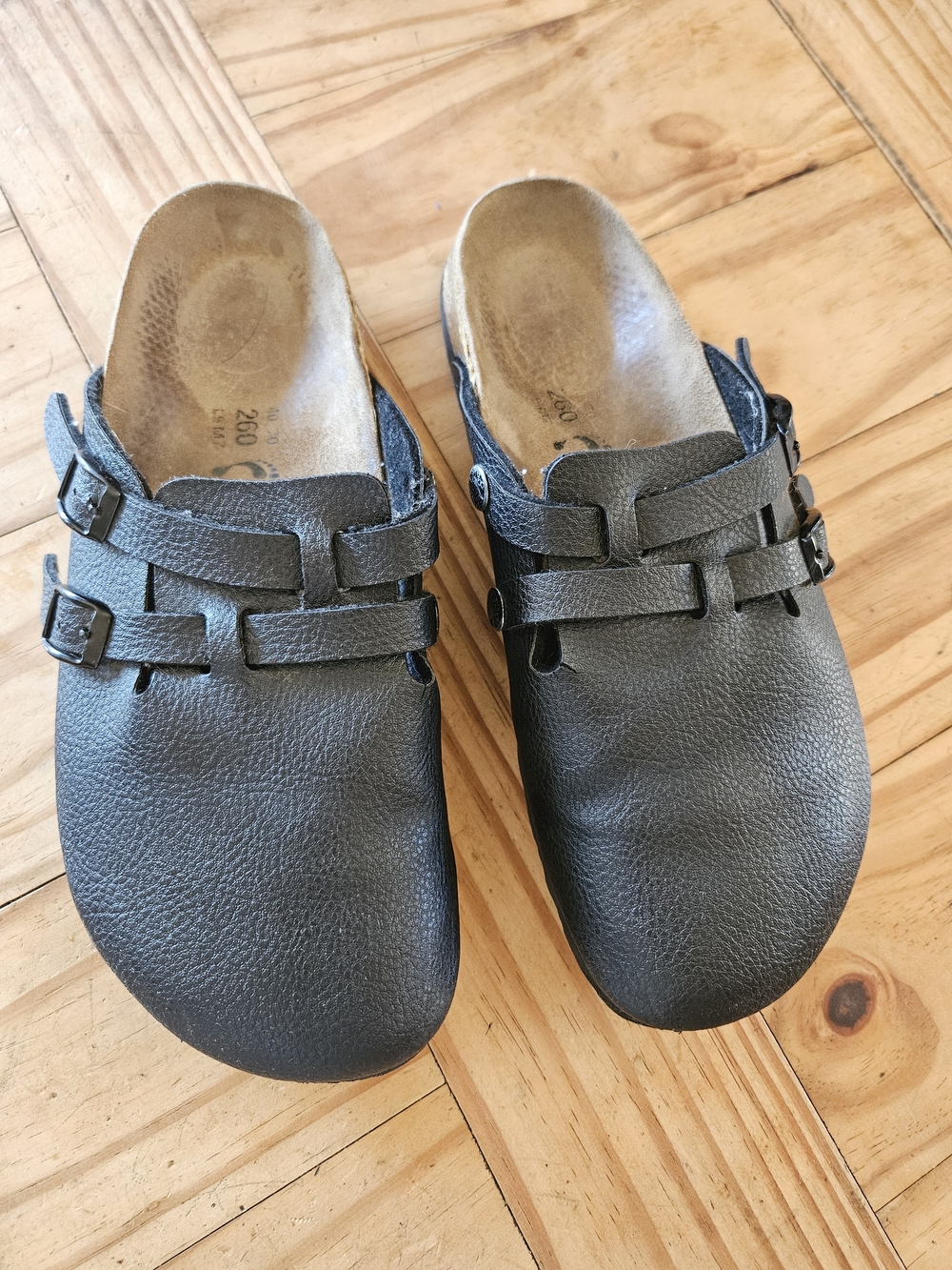 Birkenstock Betula Black Leather Slip-On Clogs